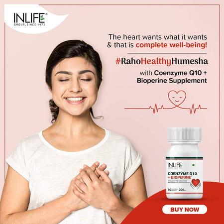 Inlife Coenzyme Q10 Coq10 200mg With Bioperine 8mg Supplement - 60 Veg Caps(2 Pack) (2 X 60 No)