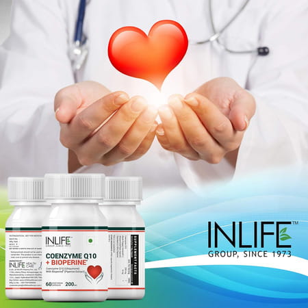 Inlife Coenzyme Q10 Coq10 200mg With Bioperine 8mg Supplement - 60 Veg Caps(2 Pack) (2 X 60 No)