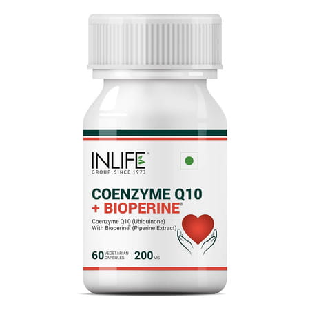 Inlife Coenzyme Q10 Coq10 200mg With Bioperine 8mg Supplement - 60 Veg Caps(2 Pack) (2 X 60 No)