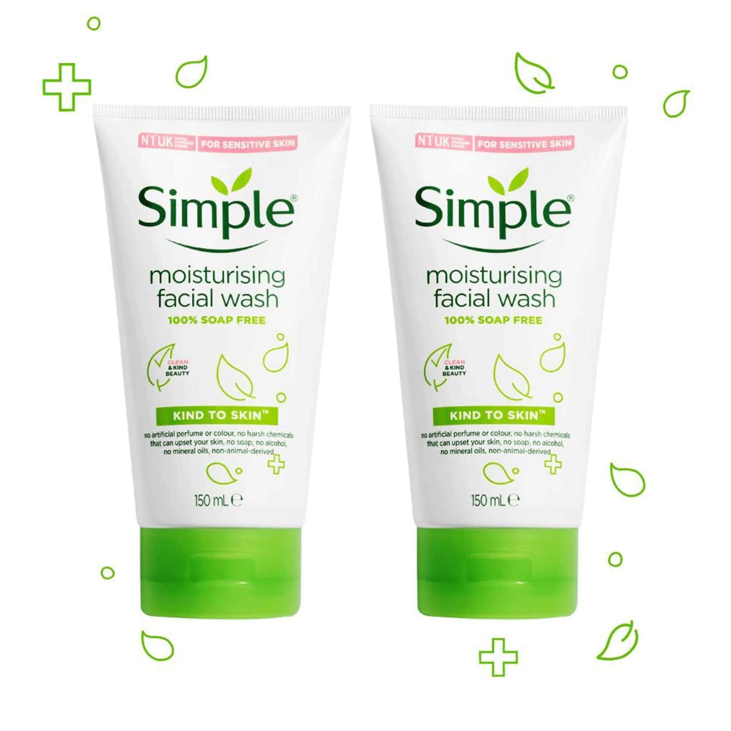 Simple Kind To Skin Moisturising Facial Wash - Pack Of 2