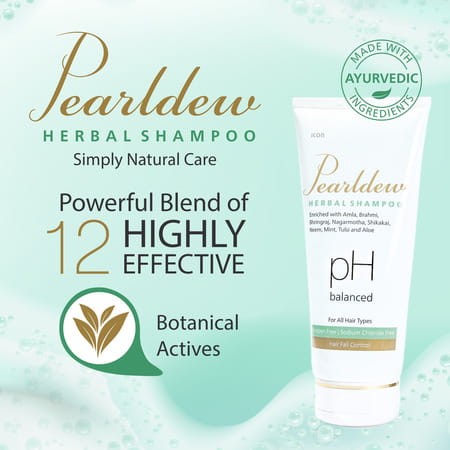 Pearldew Herbal Shampoo 200 Ml | Reduces Hair Fall | Dandruff & Tangled Hair (Pack Of 4)
