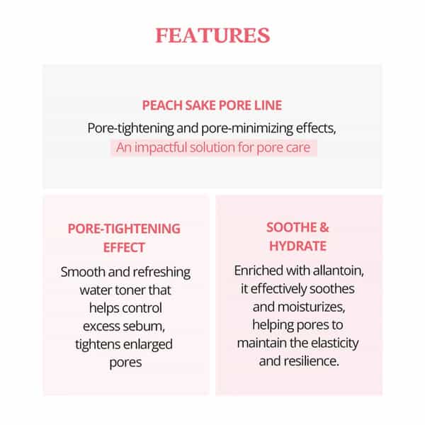 Skinfood Peach Sake Facial Toner - Pore Tightening & Sebum Control Toner For Oily Skin 135Ml