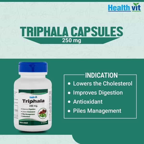 Healthvit Triphala Powder 250 Mg -60 Capsules