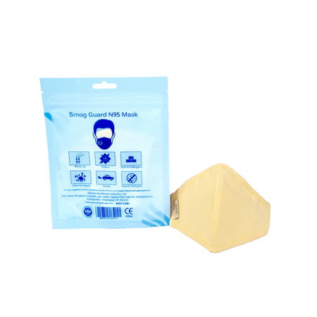 Advind Healthcare Smog Guard N95 Kids Mask Without Valve S (6-10 Years) - Beige Pack Of 5