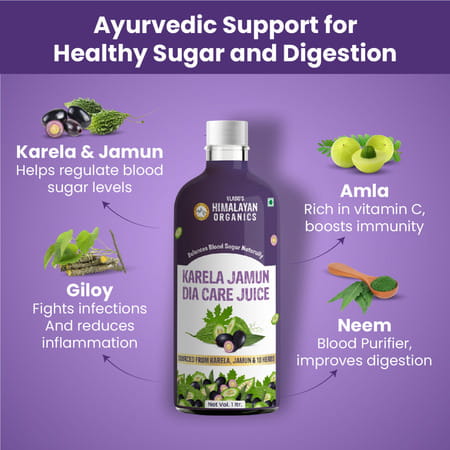 Vlado'S Himalayan Organics Karela Jamun Diabetic Care Juice I Dia Free Diabic Care Juice - 1l
