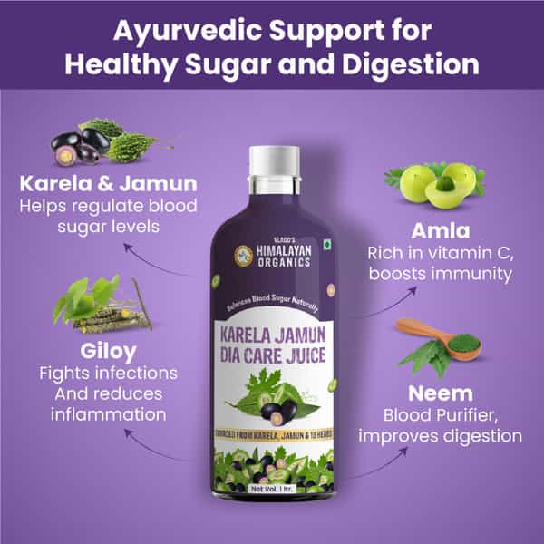 Vlado's Himalayan Organics Karela Jamun Diabetic Care Juice I Dia Free Diabic Care Juice - 1L