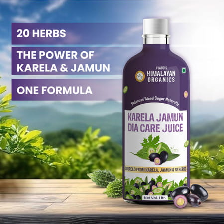 Vlado'S Himalayan Organics Karela Jamun Diabetic Care Juice I Dia Free Diabic Care Juice - 1l