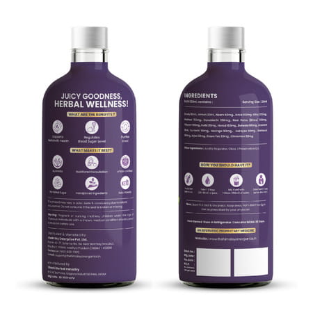 Vlado'S Himalayan Organics Karela Jamun Diabetic Care Juice I Dia Free Diabic Care Juice - 1l