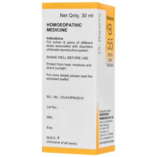Baksons Homoeopathy B55 Fem Rheuma Drops 30 Ml