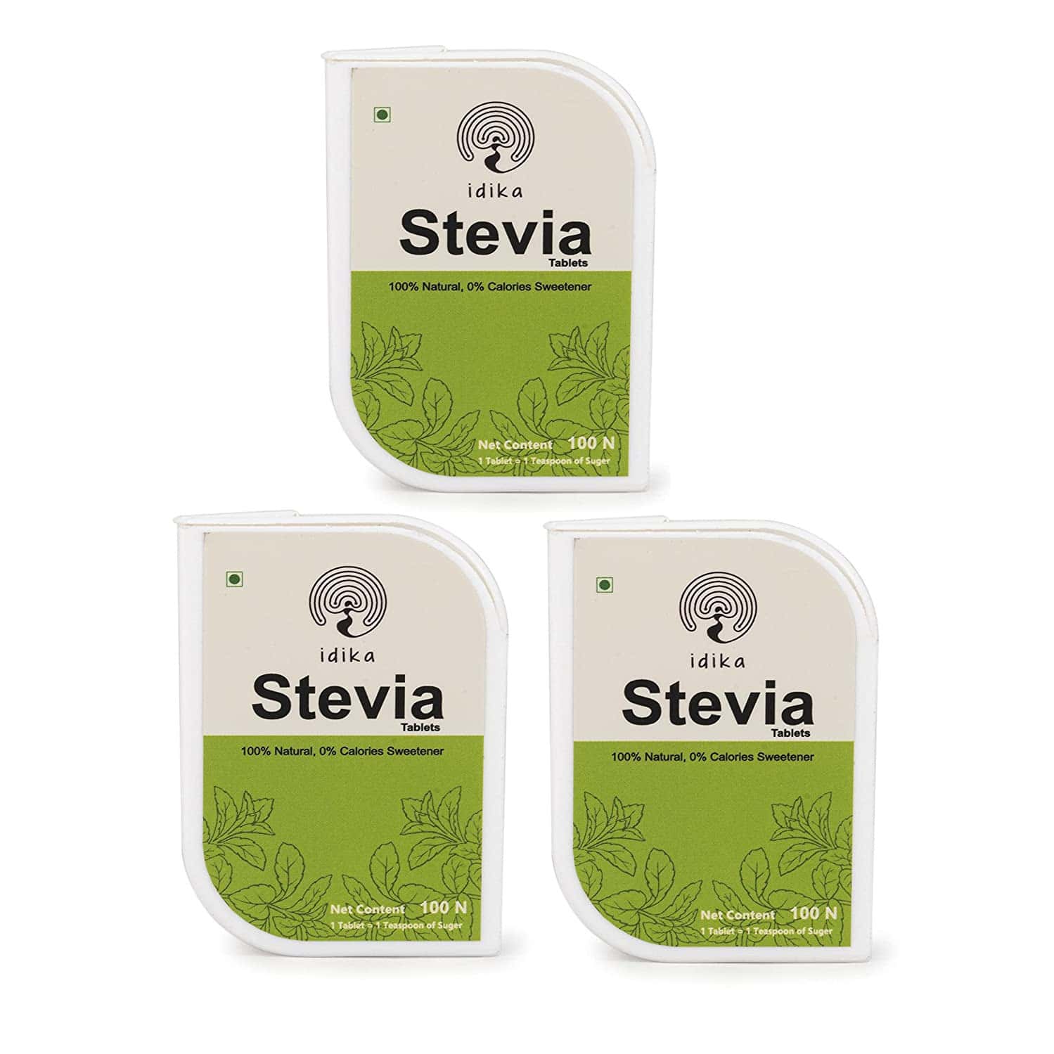 Idika Stevia 100 Tablets Diabetic Friendly 100% Natural Zero Calorie Sweetener ( Pack Of 3)
