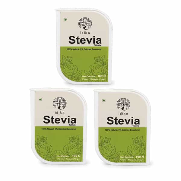 Idika Stevia 100 Tablets Diabetic Friendly 100% Natural Zero Calorie Sweetener ( Pack Of 3)