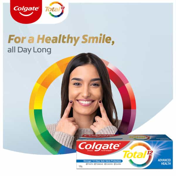 Colgate Total Whole Mouth Health Antibacterial Toothpaste 120Gm + 120Gm (Advanced Health)