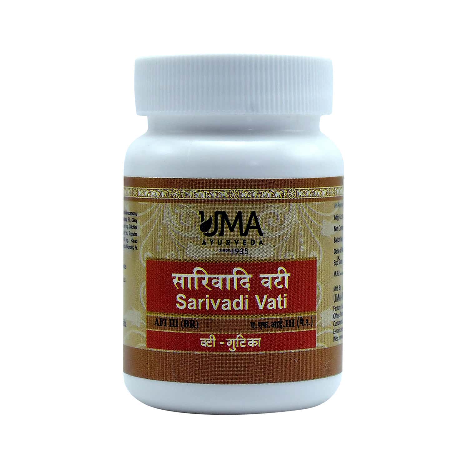 Uma Ayurveda Sarivadi Vati Ayurvedic Tablets 80 Tab