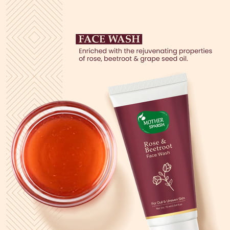 Mother Sparsh Rose & Beetroot Face Wash For Dull Dry & Uneven Skin -75ml