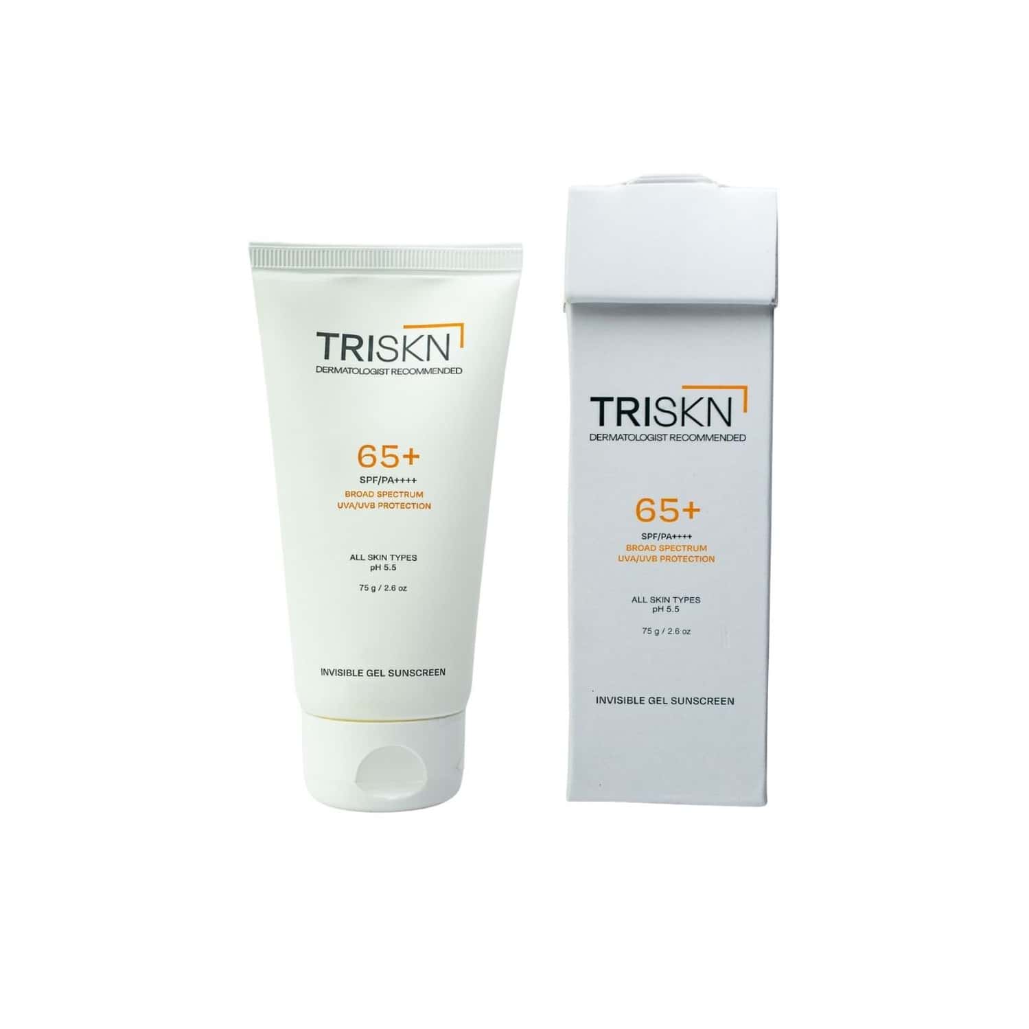 Triskn Invisible Gel Sunscreen | Sunbeat | Spf 65+ |spf 65+ Pa++++ | 75g