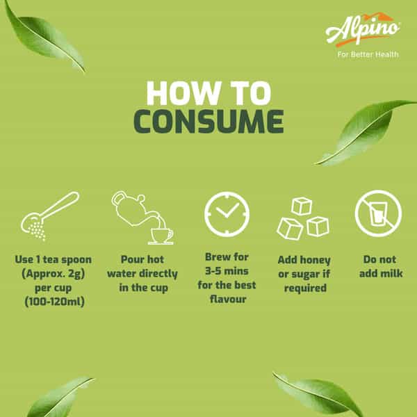 Alpino Certified Organic Tulsi Green Tea 100 G | Rich In Anti-Oxidants | Detox Green Tea