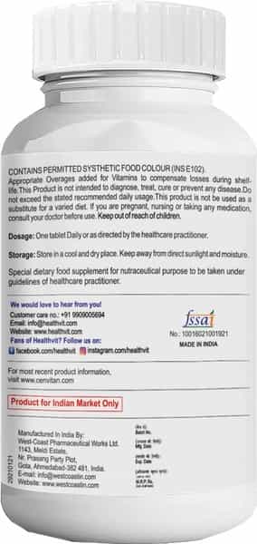 Healthvit Cenvitan Adults Multivitamin & Multimineral 26 Nutrients - 60 Tablets