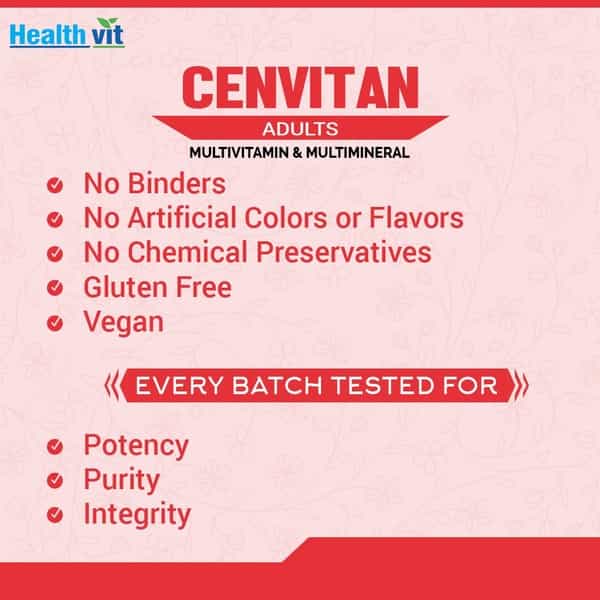 Healthvit Cenvitan Adults Multivitamin & Multimineral 26 Nutrients - 60 Tablets