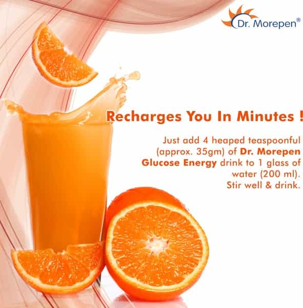 Dr. Morepen Glucose Energy Drink | Quick Energy | Tangy Orange | 125 Gm