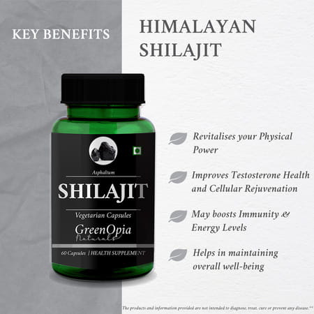 Greenopia Shilajit 60 Vegetarian Capsules