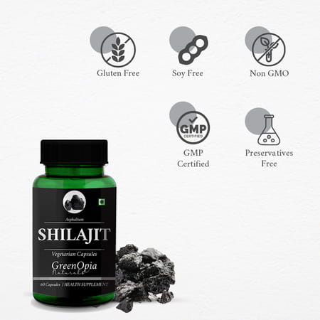 Greenopia Shilajit 60 Vegetarian Capsules