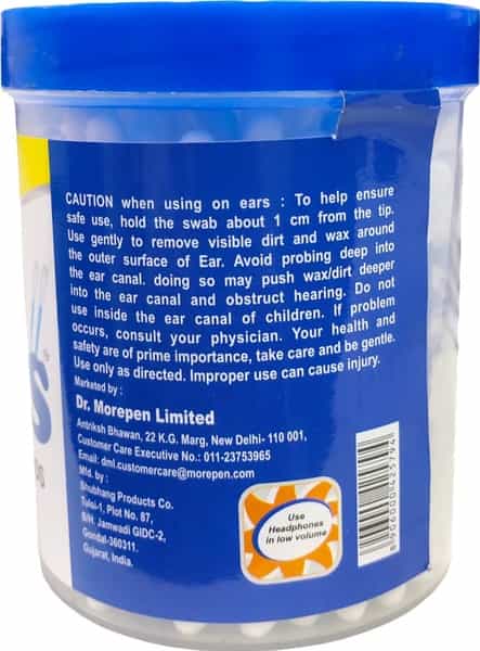 Dr. Morepen Buds 100% Pure Cotton Buds | 100 No's