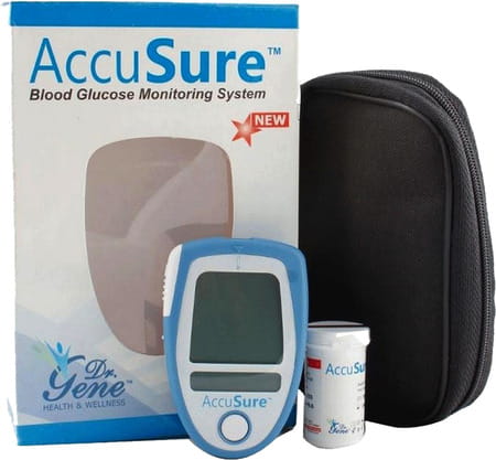 Accusure Blue Blood Glucose Meter Strips - 25 Strips