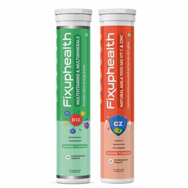 Fixuphealth Multivitamins And Multiminerals & Natural Amla 1000Mg Vitamin C And Zinc Tablets