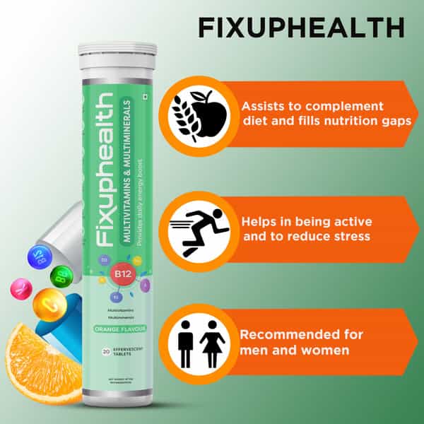 Fixuphealth Multivitamins And Multiminerals & Natural Amla 1000Mg Vitamin C And Zinc Tablets