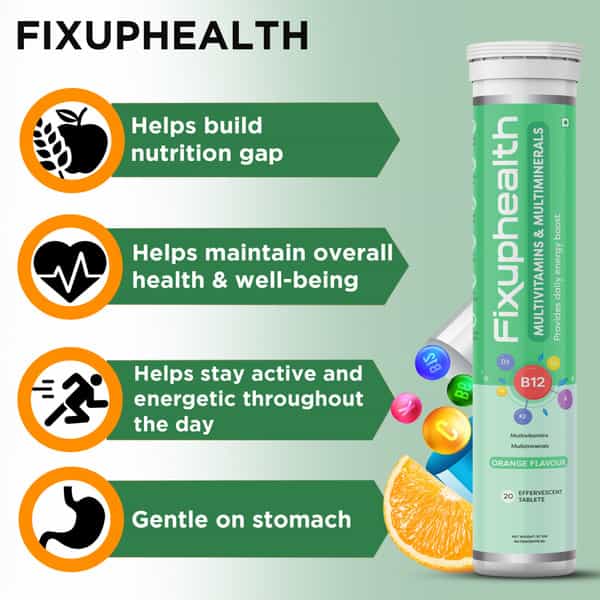 Fixuphealth Multivitamins And Multiminerals & Natural Amla 1000Mg Vitamin C And Zinc Tablets