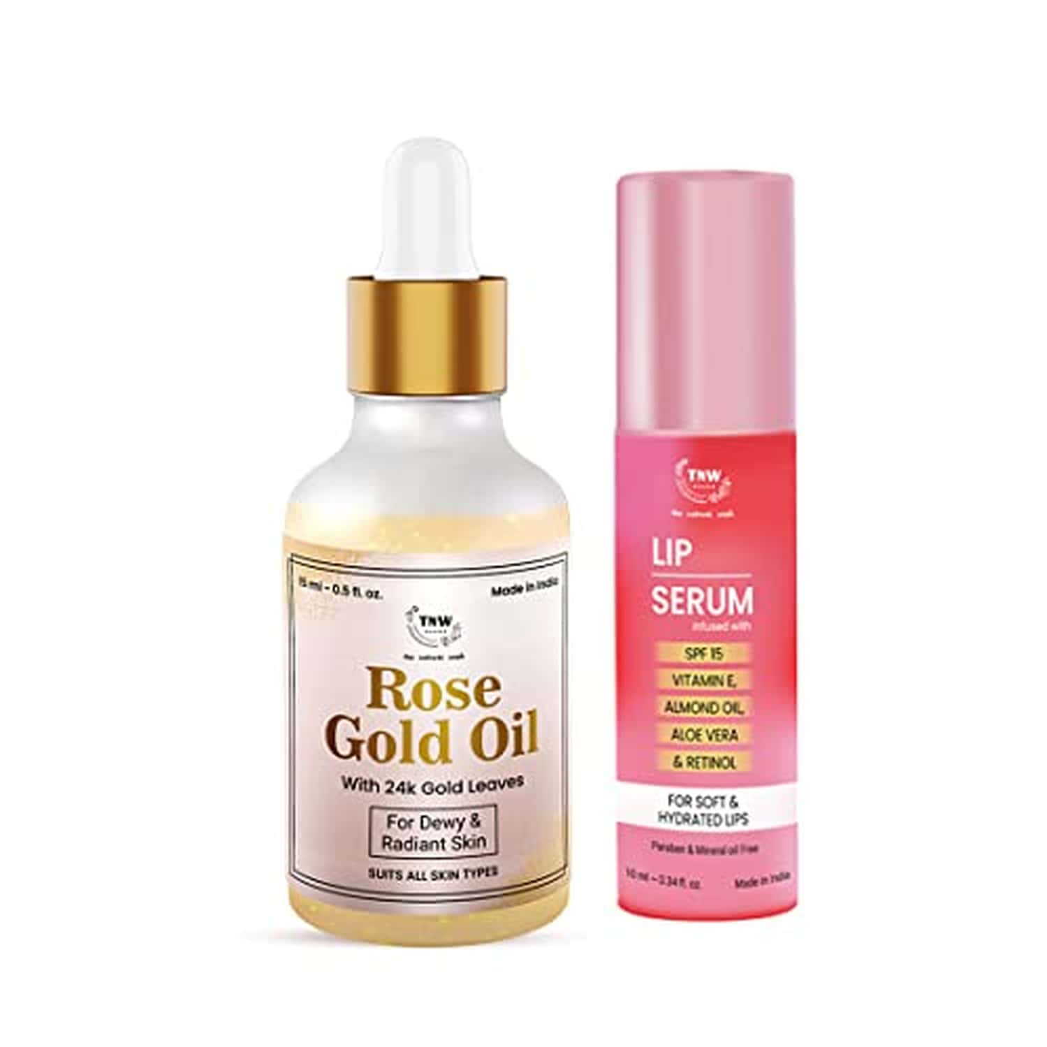 Tnw The Natural Wash Skin & Lip Care Combo With Rose Gold Oil & Lip Serum