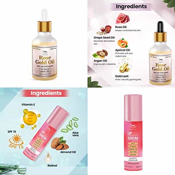 Tnw The Natural Wash Skin & Lip Care Combo With Rose Gold Oil & Lip Serum