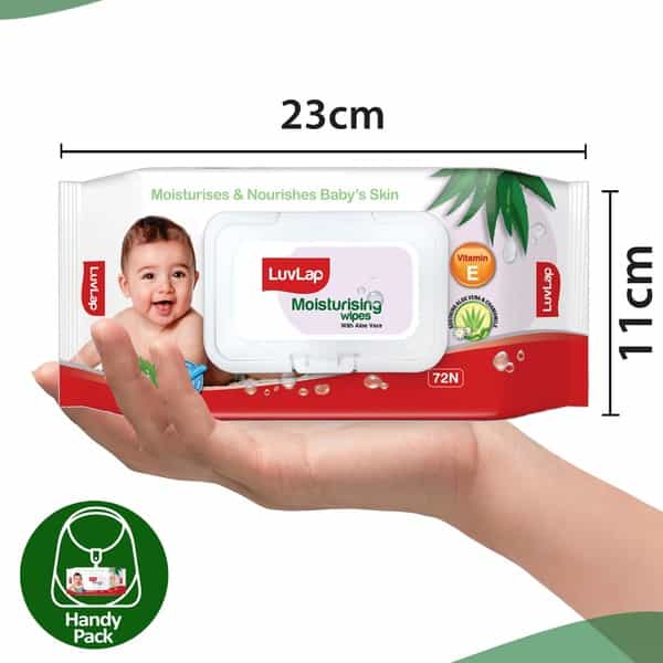 Luvlap Moisturising Wipes With Aloe Vera (72 Wipes Pack Of 6)