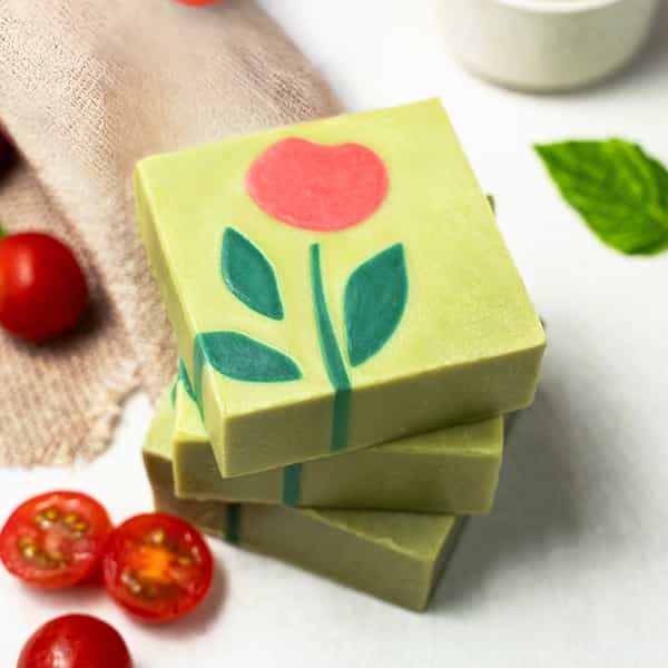 Nat Habit Tomato Basil Tan Removal Soap For Glowing Skin Cold Pressed Bath Soap (125G)