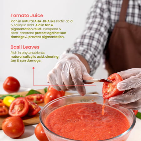 Nat Habit Tomato Basil Tan Removal Soap For Glowing Skin Cold Pressed Bath Soap (125g)