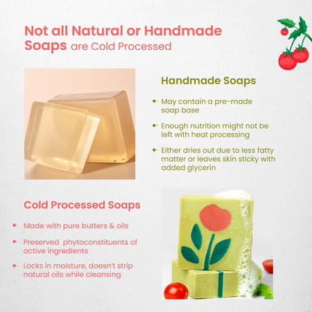 Nat Habit Tomato Basil Tan Removal Soap For Glowing Skin Cold Pressed Bath Soap (125g)