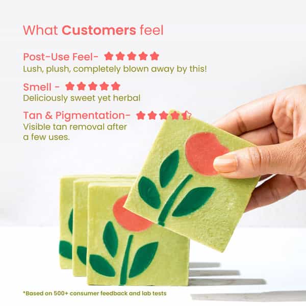 Nat Habit Tomato Basil Tan Removal Soap For Glowing Skin Cold Pressed Bath Soap (125G)