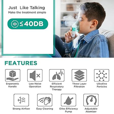 K-Life 108 Steam Respiratory Machine Kit For Baby Adults Kids Asthma Patients Nebulizer (White)