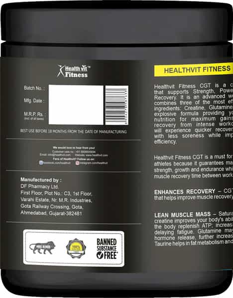 Healthvit Fitness Advanced Cgt Powder - Watermelon Flavour (24 Servings) - 300Gm