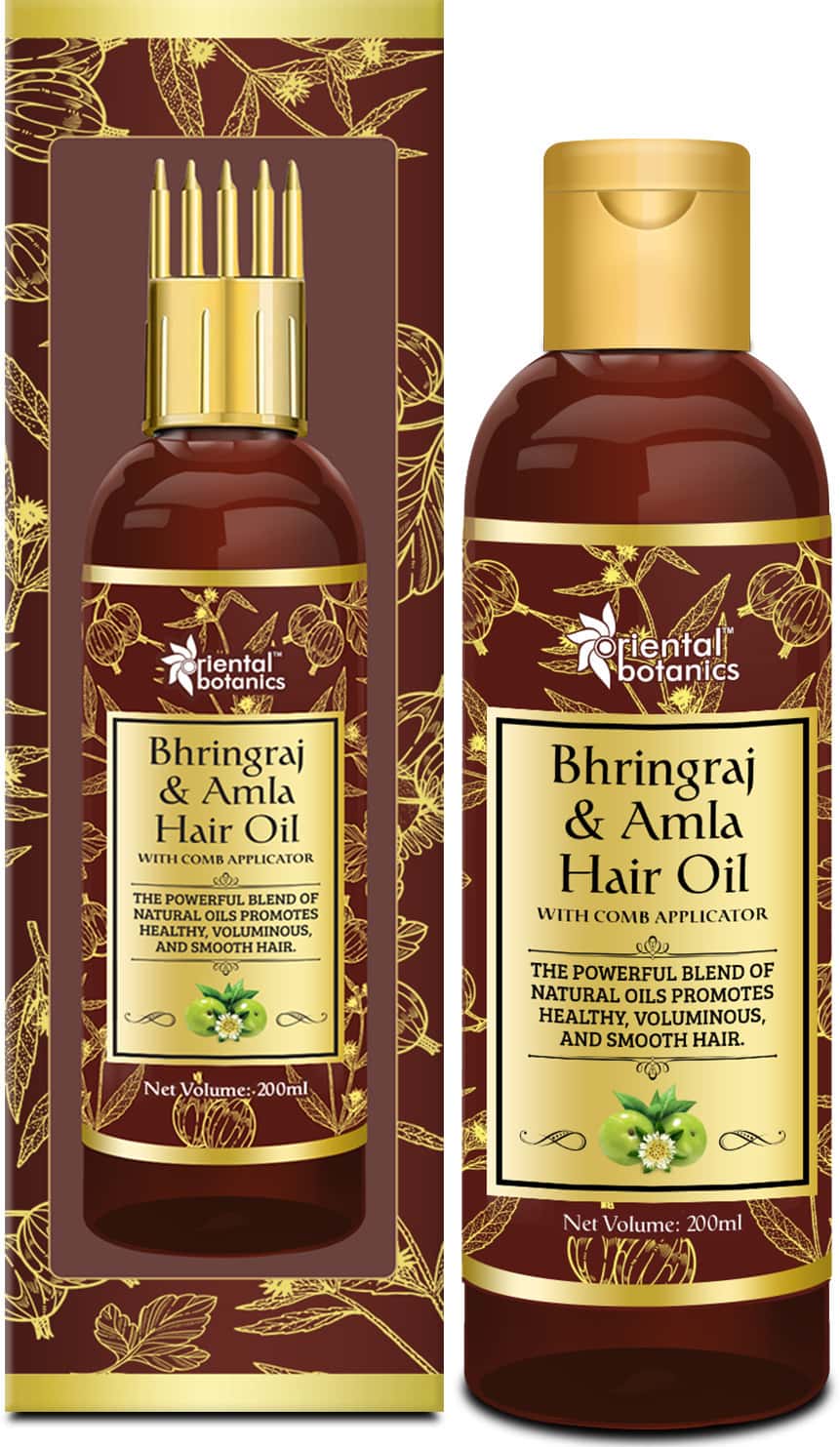 Oriental Botanics Bhringraj & Amla Hair Oil With Comb Applicator 200ml