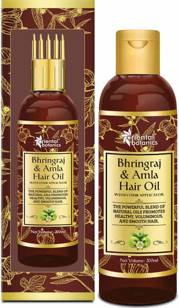 Oriental Botanics Bhringraj & Amla Hair Oil With Comb Applicator 200Ml