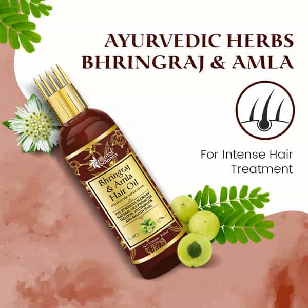 Oriental Botanics Bhringraj & Amla Hair Oil With Comb Applicator 200Ml