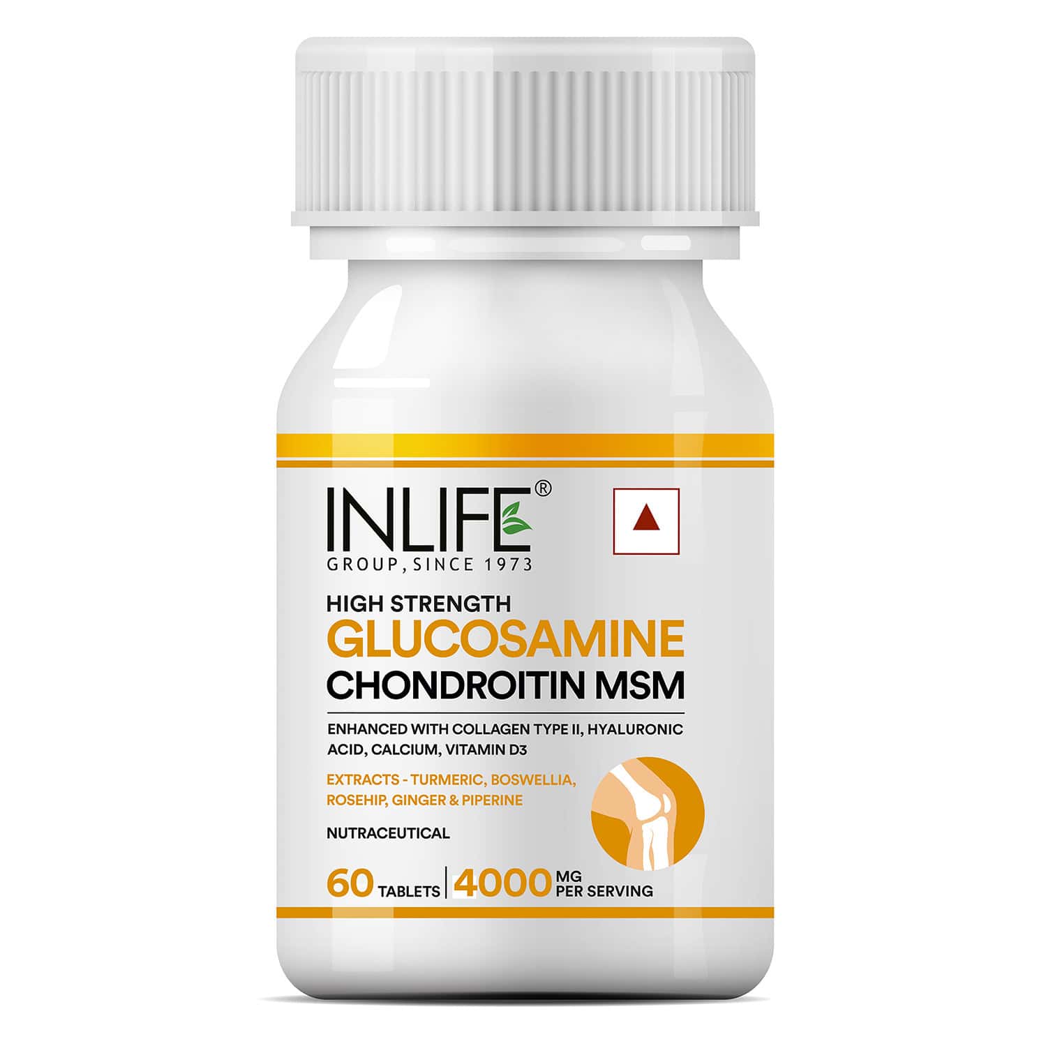 Inlife Glucosamine Chondroitin Msm Tablets For Joints | Knee Bone Cartilage Supplement - 60 Tablets
