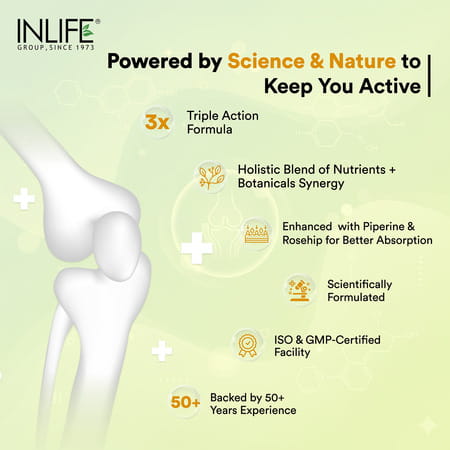 Inlife Glucosamine Tablets For Joints | Knee Bone Cartilage Supplement - 60 Tablets
