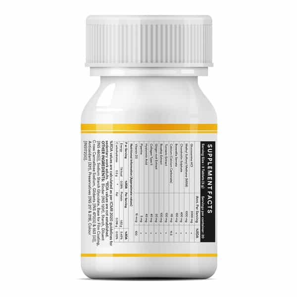 Inlife Glucosamine Chondroitin Msm Tablets For Joints | Knee Bone Cartilage Supplement - 60 Tablets