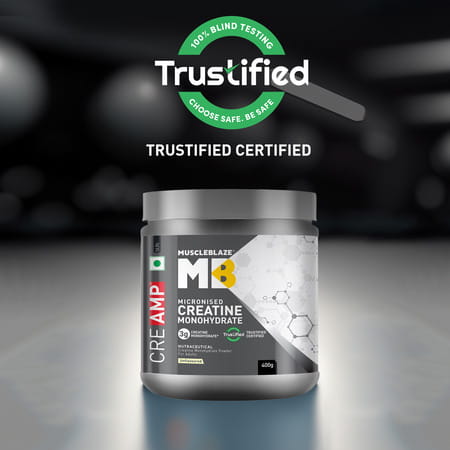 Muscleblaze Micronised Creatine Monohydrate Creamp Powder | Unflavoured (129 Servings | 400G)