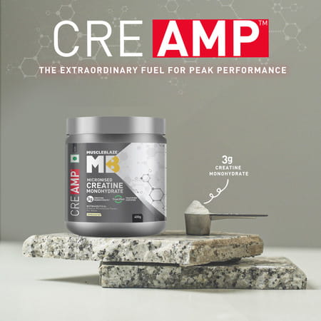 Muscleblaze Micronised Creatine Monohydrate Creamp Powder | Unflavoured (129 Servings | 400G)