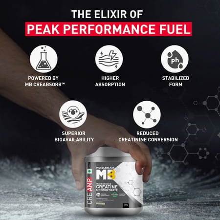 Muscleblaze Micronised Creatine Monohydrate Creamp Powder | Unflavoured (129 Servings | 400G)