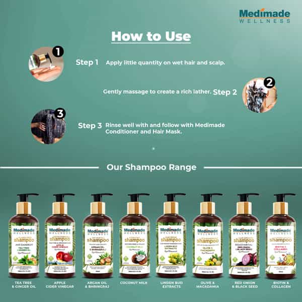 Medimade Volumizing And Thickening Shampoo With Biotin & Collagen - 300 Ml X 2 ( Pack Of 2 )