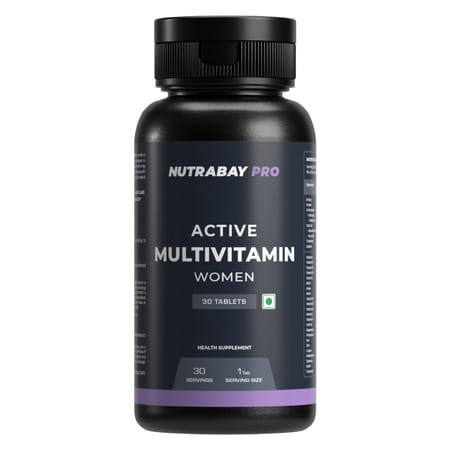 Nutrabay Pro Active Multivitamin For Women - Iron | Multivitamins And Multiminerals - 30 Veg Tablets